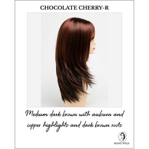 Kate by Envy in Chocolate Cherry-R-Medium dark brown with auburn and copper highlights and dark brown roots