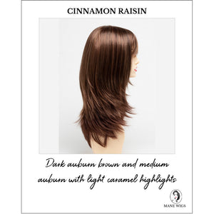 Kate by Envy in Cinnamon Raisin-Dark auburn brown and medium auburn with light caramel highlights