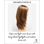 Load image into Gallery viewer, Kate by Envy in Creamed Coffee-R-Copper and light warm brown with honey blonde highlights and medium brown roots

