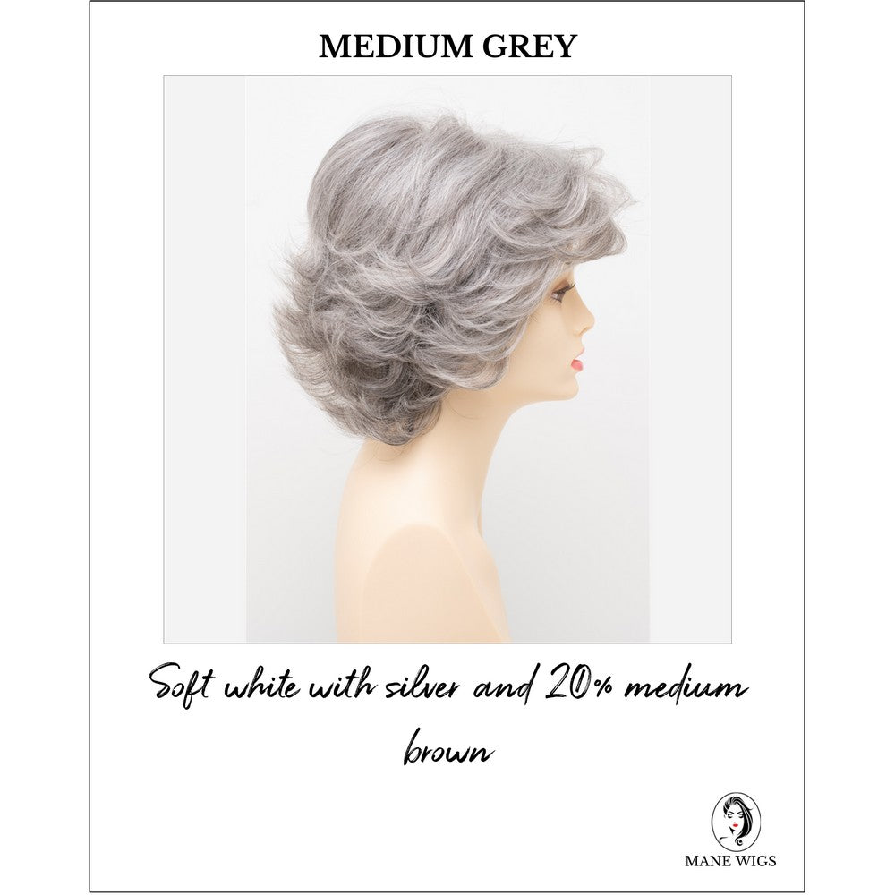 Kylie By Envy in Medium Grey-Soft white with silver and 20% medium brown