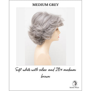 Kylie By Envy in Medium Grey-Soft white with silver and 20% medium brown