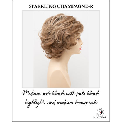 Kylie By Envy in Sparkling Champagne-R-Medium ash blonde with pale blonde highlights and medium brown roots