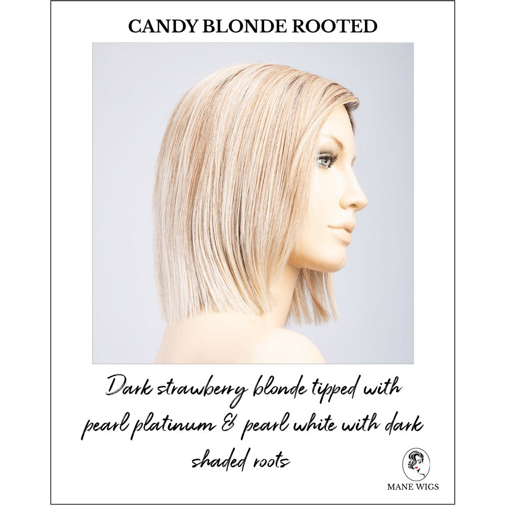Lia II by Ellen Wille in Candy Blonde Rooted-Dark strawberry blonde tipped with pearl platinum & pearl white with dark shaded roots