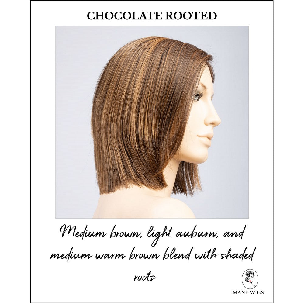 Lia II by Ellen Wille  in Chocolate Rooted-Medium brown, light auburn, and medium warm brown blend with shaded roots