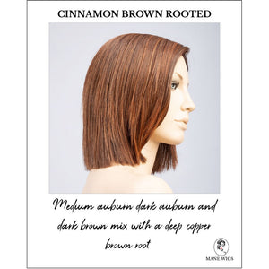 Lia II by Ellen Wille  in Cinnamon Brown Rooted-Medium auburn dark auburn and dark brown mix with a deep copper brown root
