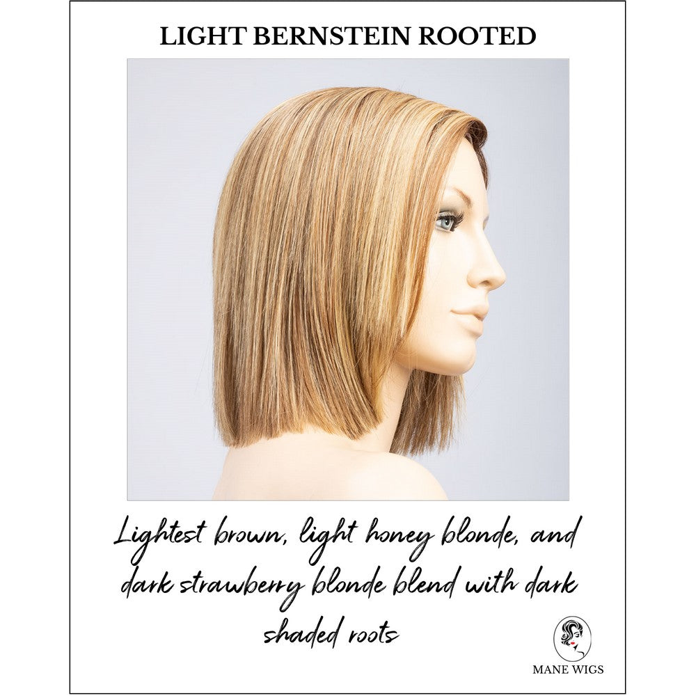 Lia II by Ellen Wille in Light Bernstein Rooted-Lightest brown, light honey blonde, and dark strawberry blonde blend with dark shaded roots