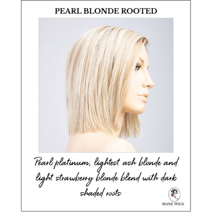 Lia II by Ellen Wille in Pearl Blonde-R-Pearl platinum, lightest ash blonde and light strawberry blonde blend with dark shaded roots