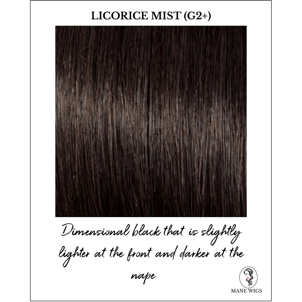 Licorice Mist (G2+)-Dimensional black that is slightly lighter at the front and darker at the nape