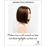 Load image into Gallery viewer, London by Envy in Amaretto &amp; Cream-R-Medium brown with caramel and dark ash blonde highlights and dark roots
