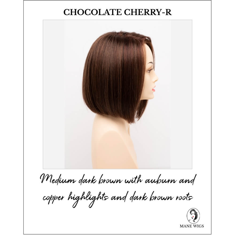 London by Envy in Chocolate Cherry-R-Medium dark brown with auburn and copper highlights and dark brown roots