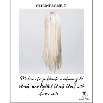 Look by Ellen Wille in Champagne-R-Medium beige blonde, medium gold blonde, and lightest blonde blend with darker roots