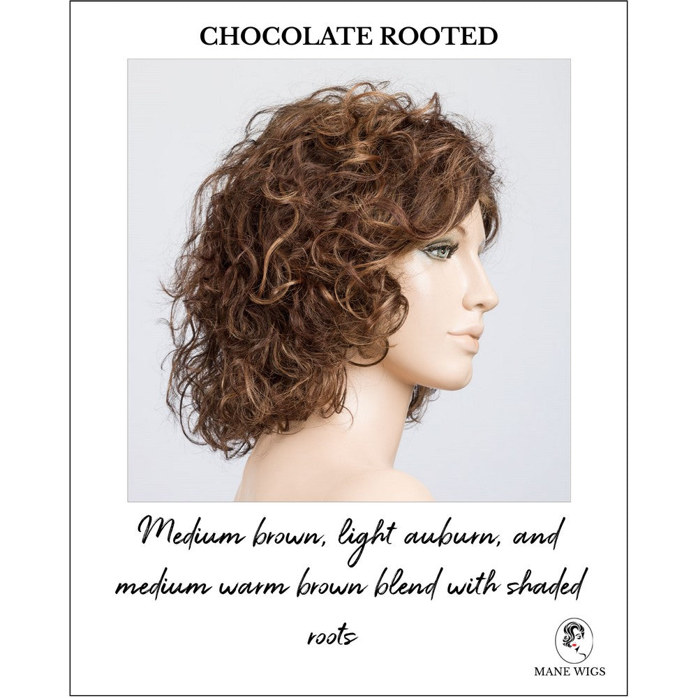Loop in Chocolate Rooted-Medium brown, light auburn, and medium warm brown blend with shaded roots