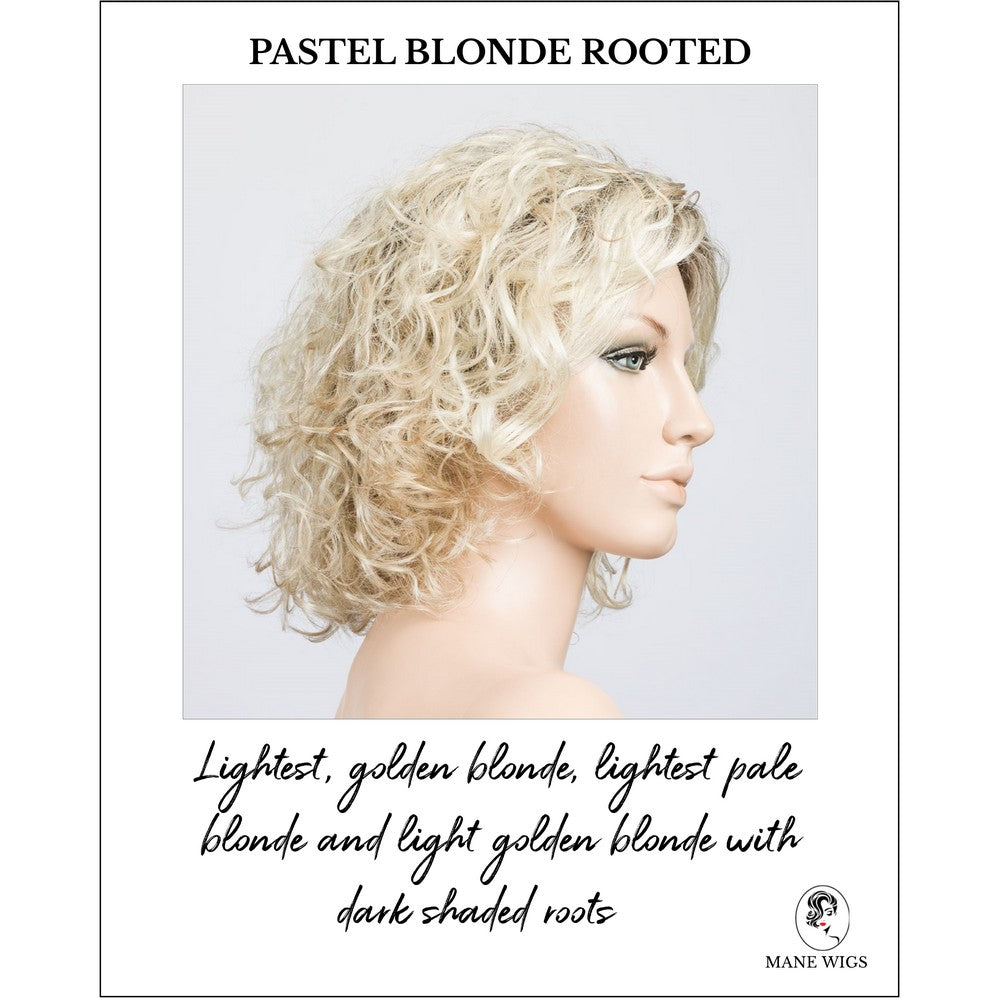 Loop in Pastel Blonde Rooted-Lightest, golden blonde, lightest pale blonde and light golden blonde with dark shaded roots