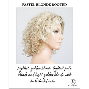 Loop in Pastel Blonde Rooted-Lightest, golden blonde, lightest pale blonde and light golden blonde with dark shaded roots
