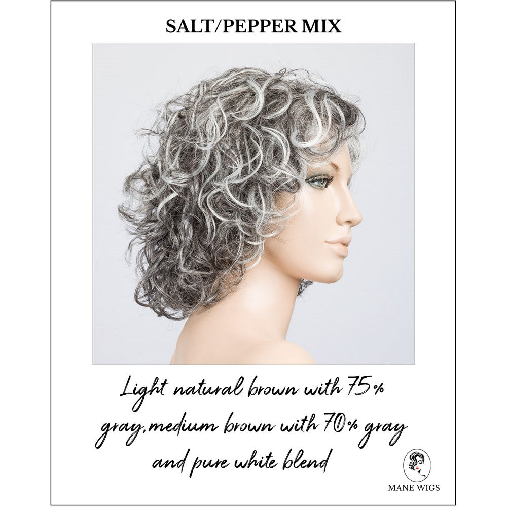 Loop in Salt/Pepper Mix-Light natural brown with 75% gray,medium brown with 70% gray and pure white blend