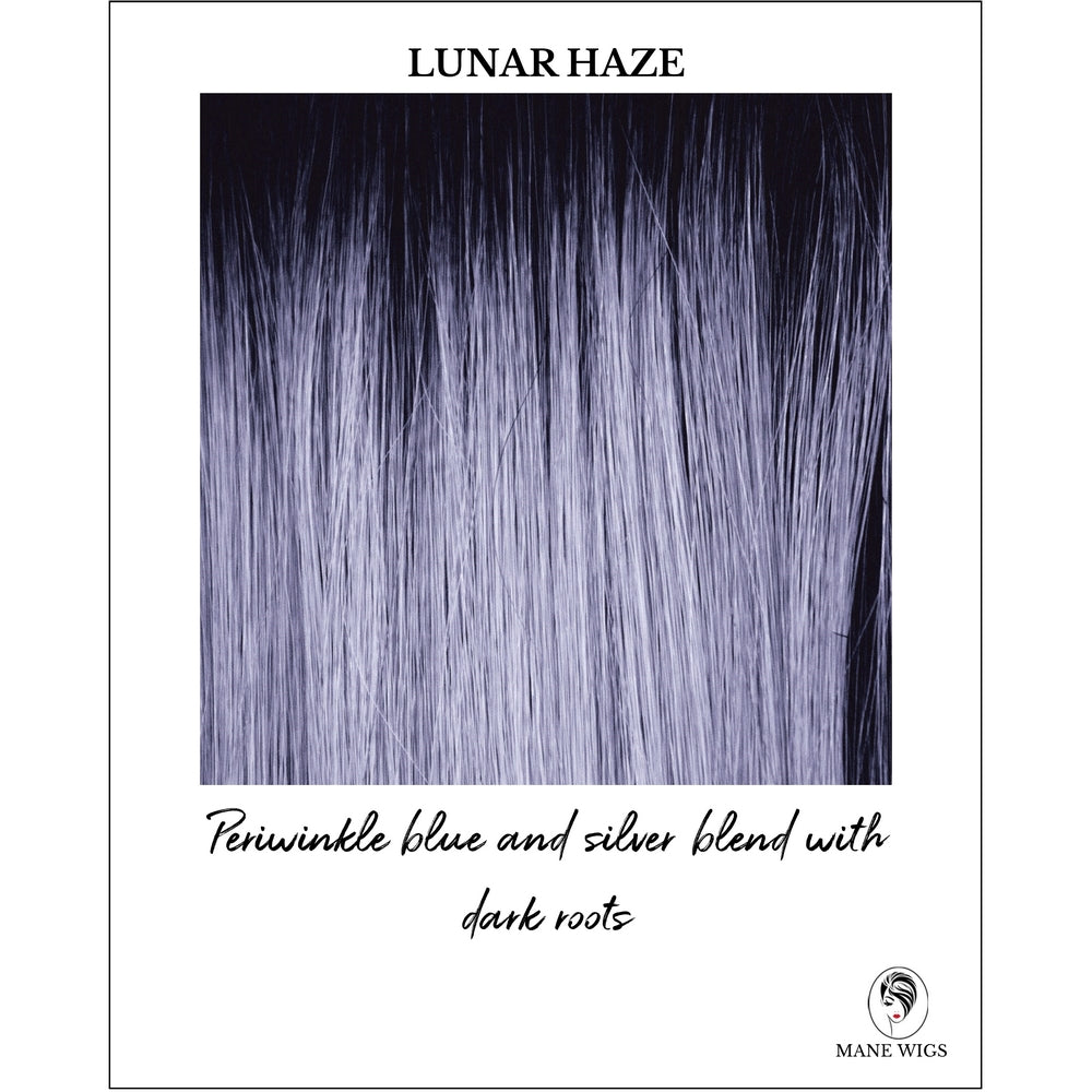 Lunar Haze-Periwinkle blue and silver blend with dark roots