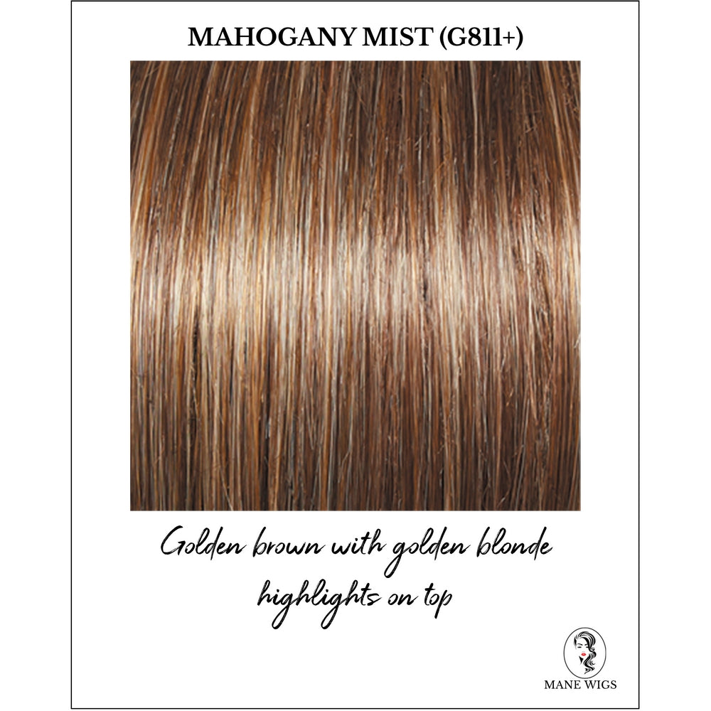 Mahogany Mist (G811+)-Golden brown with golden blonde highlights on top