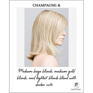 Melody Large by Ellen Wille in Champagne-R-Medium beige blonde, medium gold blonde, and lightest blonde blend with darker roots