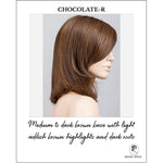 Load image into Gallery viewer, Melody Large by Ellen Wille in Chocolate-R-Medium to dark brown base with light reddish brown highlights and dark roots
