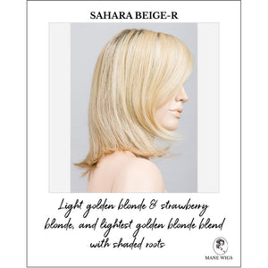 Melody Large by Ellen Wille in Sahara Beige-R-Light golden blonde & strawberry blonde, and lightest golden blonde blend with shaded roots