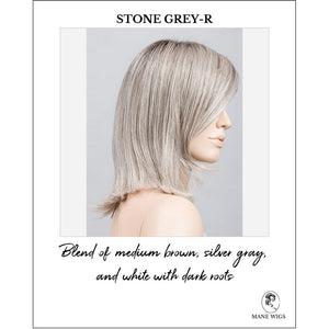 Melody Large by Ellen Wille in Stone Grey-R-Blend of medium brown, silver gray, and white with dark roots