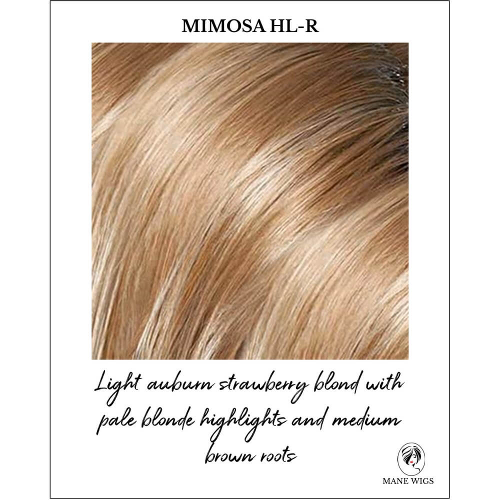 Mimosa HL-R-Light auburn strawberry blond with pale blonde highlights and medium brown roots