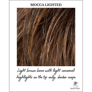 Mocca Lighted-Light brown base with light caramel highlights on the top only, darker nape