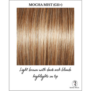 Mocha Mist (G11+)-Light brown with dark ash blonde highlights on top