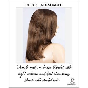 Noblesse Soft by Ellen Wille in Chocolate Shaded-Dark & medium brown blended with light auburn and dark strawberry blonde with shaded roots
