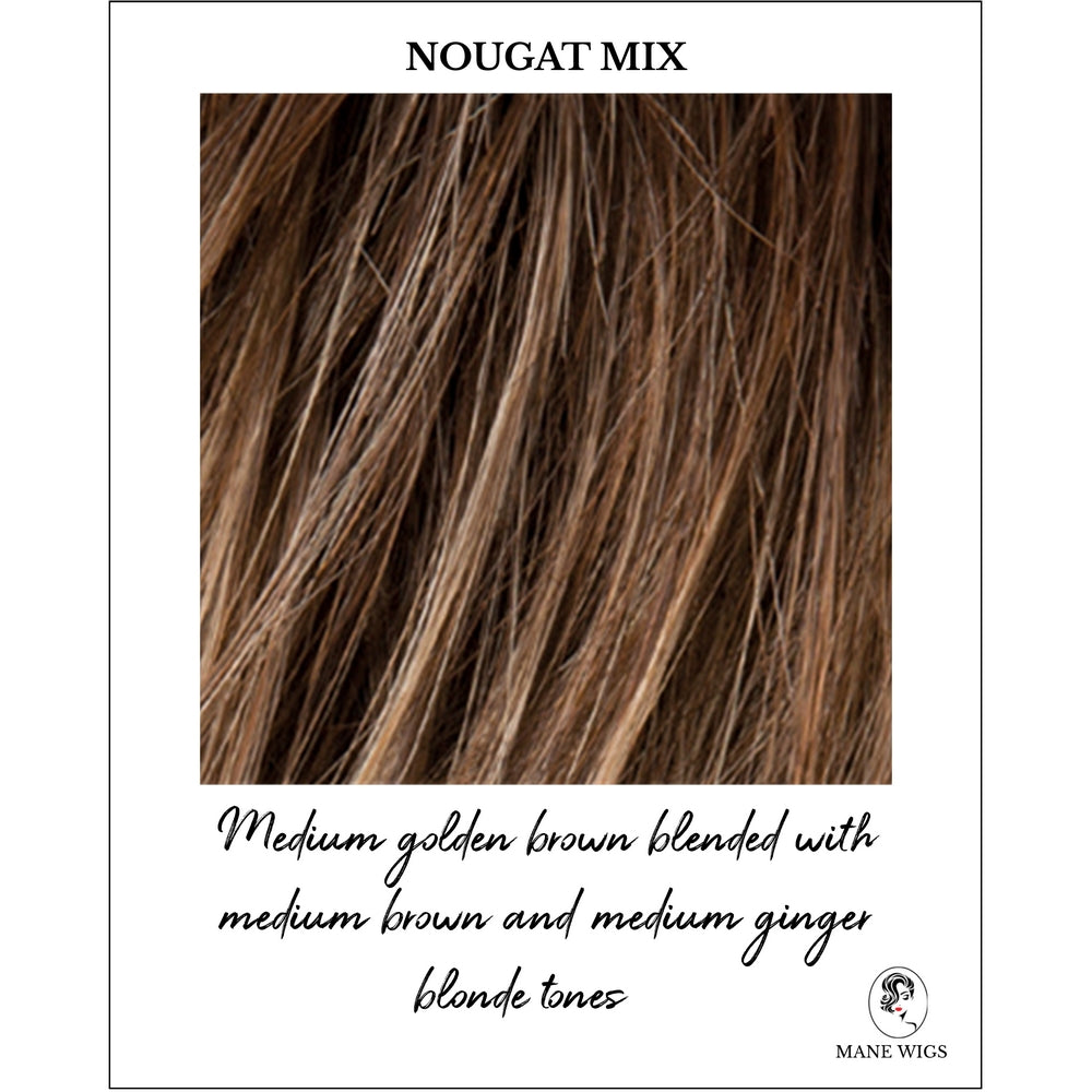 Nougat Mix-Medium golden brown blended with medium brown and medium ginger blonde tones 