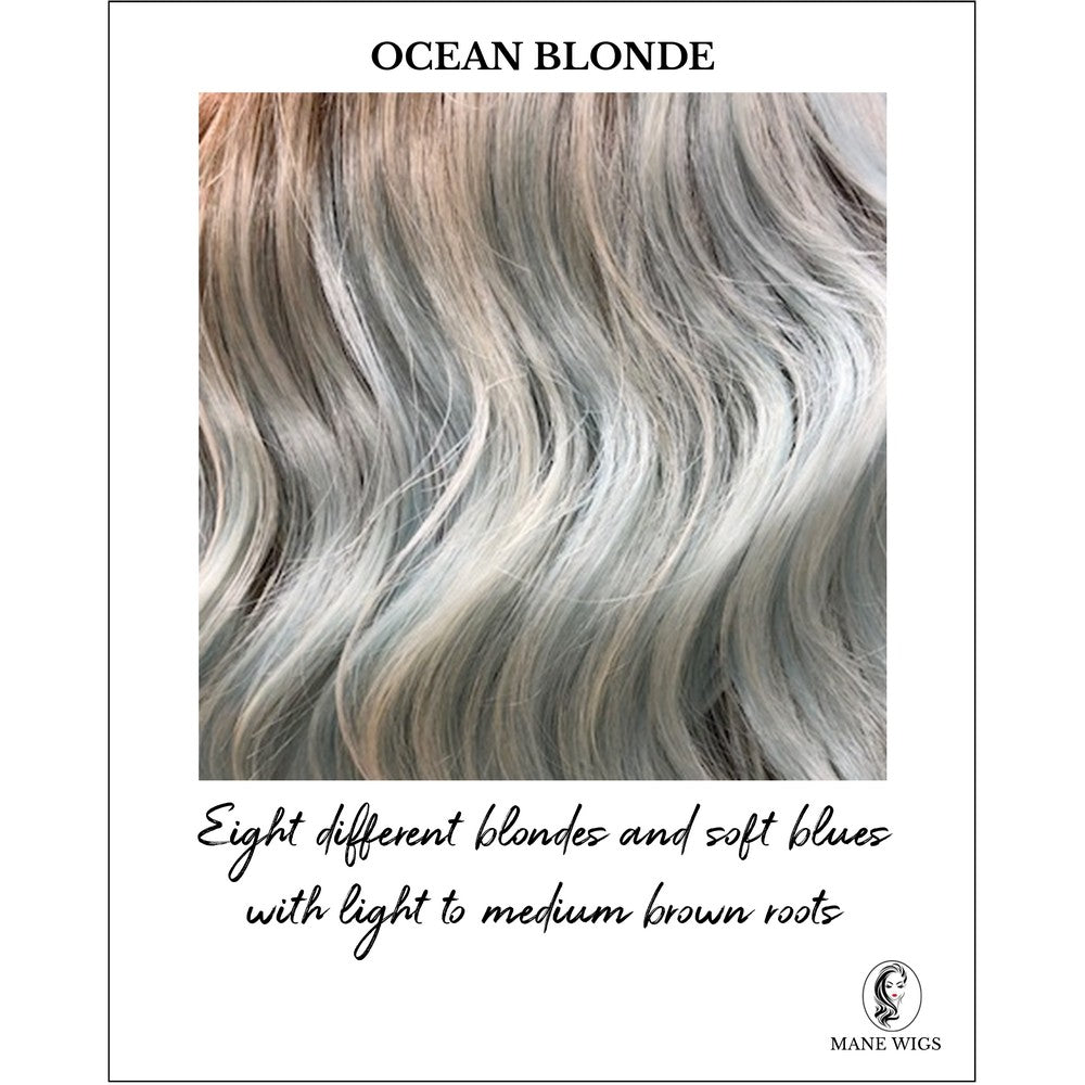 Ocean Blonde-Eight different blondes and soft blues with light to medium brown roots