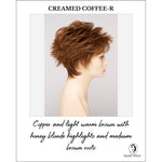 Load image into Gallery viewer, Olivia By Envy in Creamed Coffee-R-Copper and light warm brown with honey blonde highlights and medium brown roots
