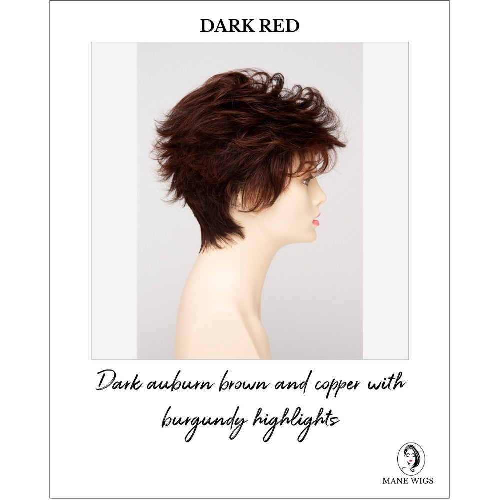 Olivia By Envy in Dark Red-Dark auburn brown and copper with burgundy highlights