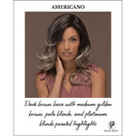 Load image into Gallery viewer, AMERICANO-Dark brown base with medium golden brown, pale blonde, and platinum blonde painted highlights
