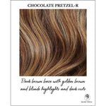 Load image into Gallery viewer, Chocolate Pretzel-R-Dark brown base with golden brown and blonde highlights and dark roots
