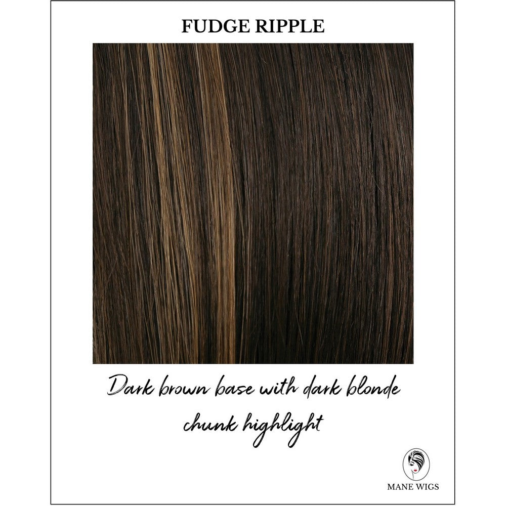 Fudge Ripple-Dark brown base with dark blonde chunk highlight