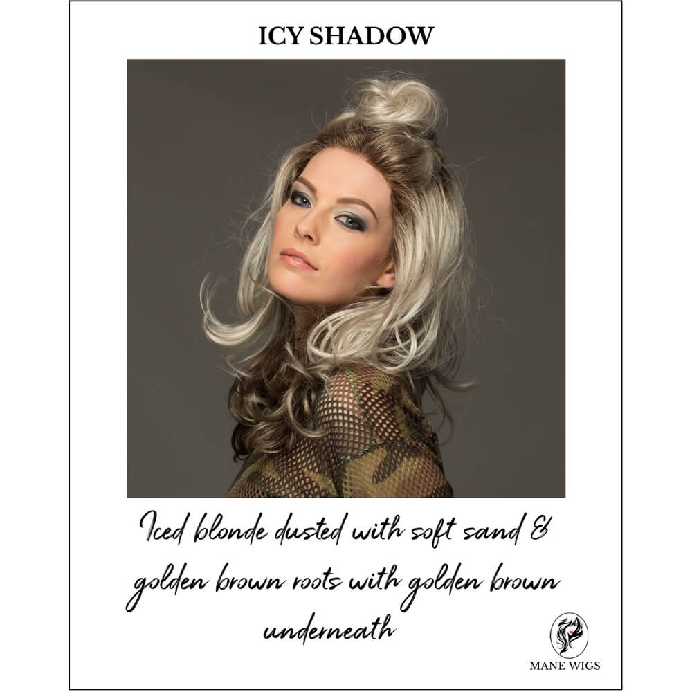 ICY SHADOW-Iced blonde dusted with soft sand & golden brown roots with golden brown underneath