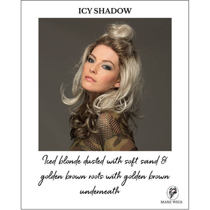 ICY SHADOW-Iced blonde dusted with soft sand & golden brown roots with golden brown underneath