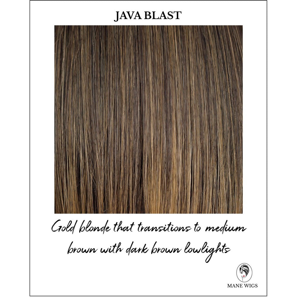 Java Blast-Gold blonde that transitions to medium brown with dark brown lowlights