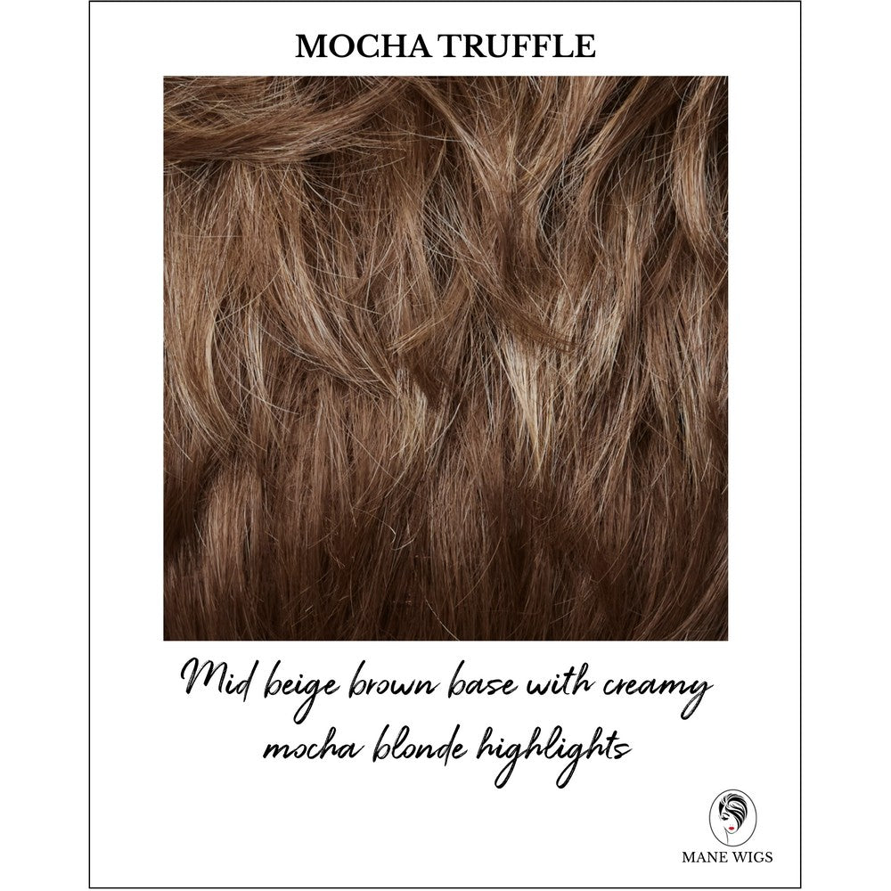Mocha Truffle-Mid beige brown base with creamy mocha blonde highlights