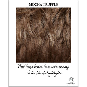 Mocha Truffle-Mid beige brown base with creamy mocha blonde highlights