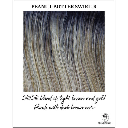 Peanut Butter Swirl-R-50/50 blend of light brown and gold blonde with dark brown roots