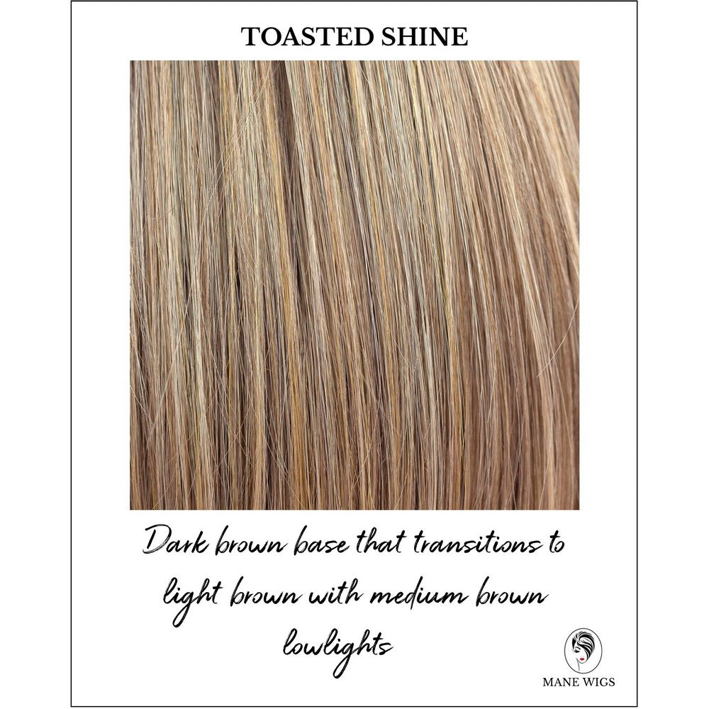 Toasted Shine-Dark brown base that transitions to light brown with medium brown lowlights