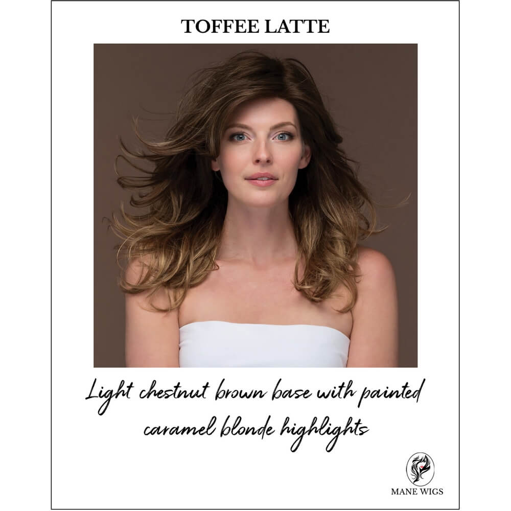 TOFFEE LATTE-Light chestnut brown base with painted caramel blonde highlights