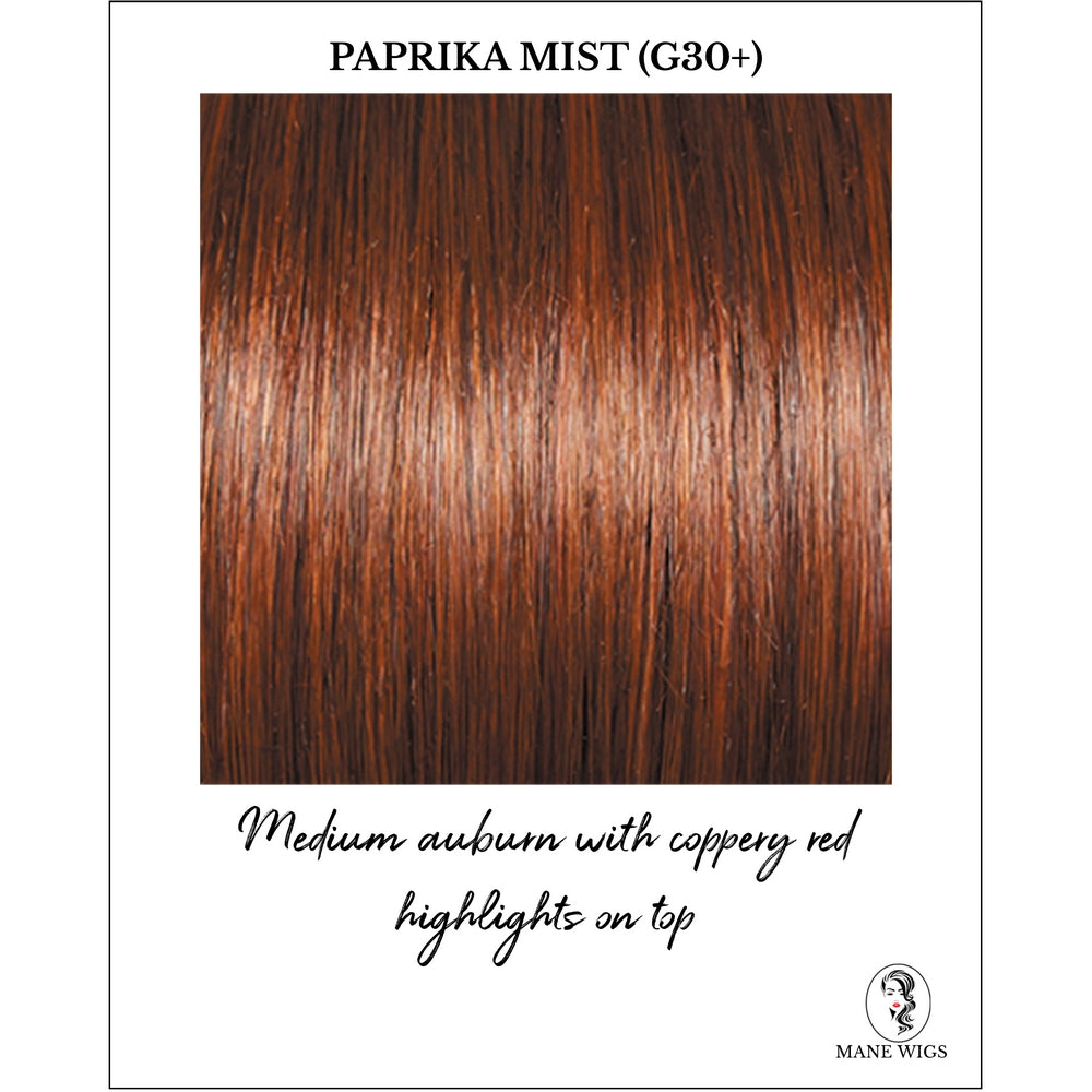 Paprika Mist (G30+)-Medium auburn with coppery red highlights on top