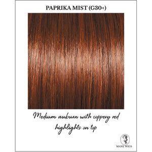Paprika Mist (G30+)-Medium auburn with coppery red highlights on top