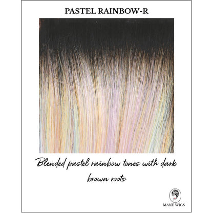 Pastel Rainbow-R-Blended pastel rainbow tones with dark brown roots