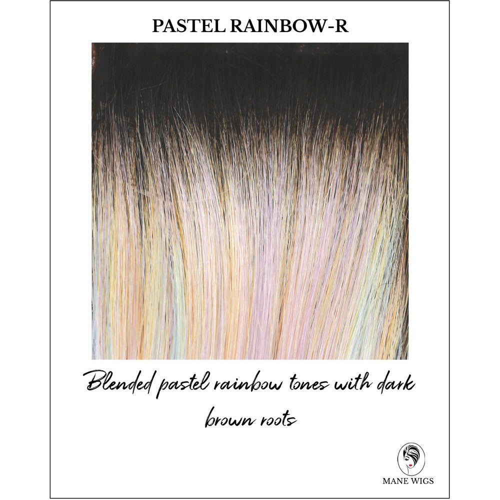 Pastel Rainbow-R-Blended pastel rainbow tones with dark brown roots