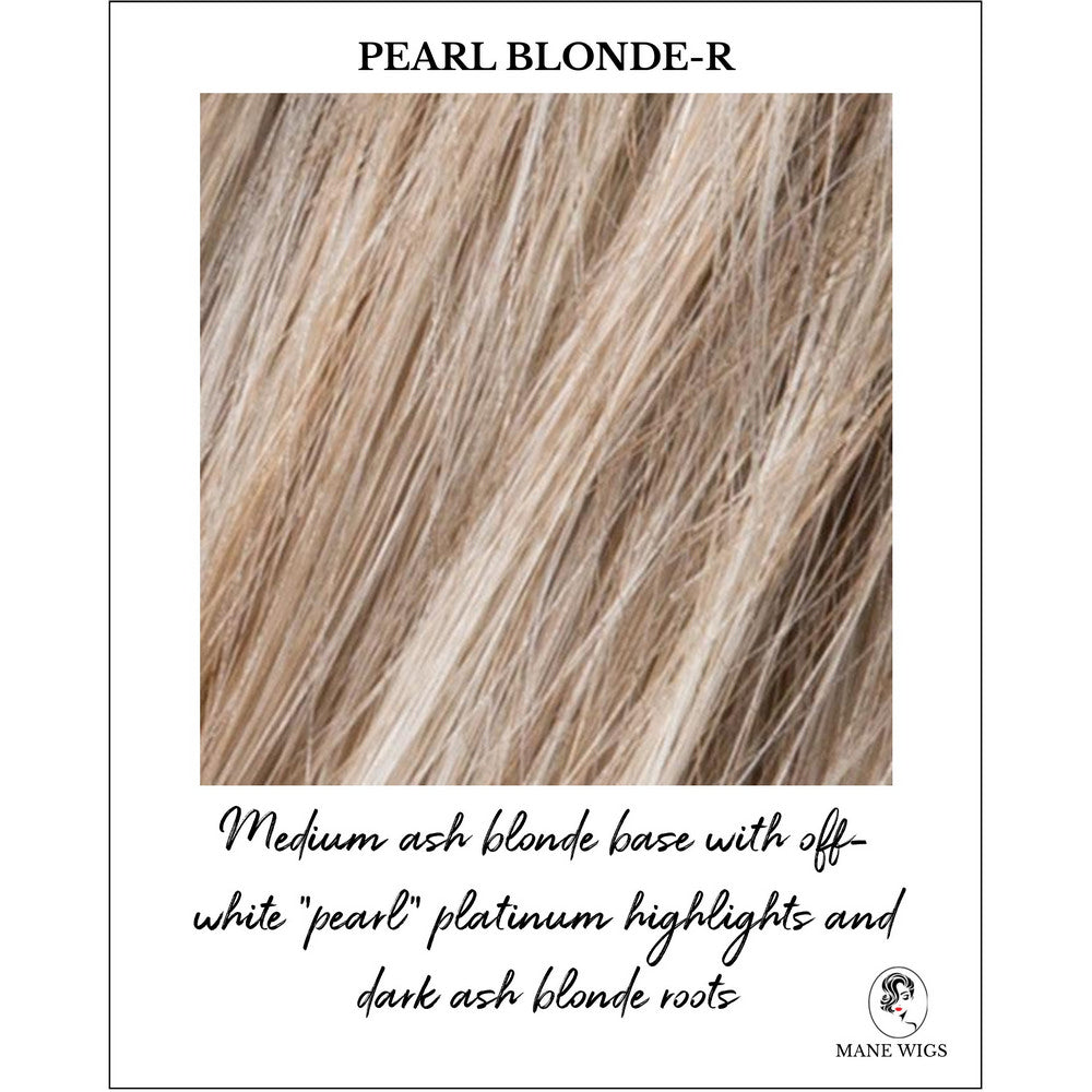 Pearl Blonde-R_Medium ash blonde base with off-white "pearl" platinum highlights and dark ash blonde roots