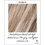 Load image into Gallery viewer, Pearl-R-Pearl platinum blended with light chestnut brown, 50% gray, and lightest ash brown roots
